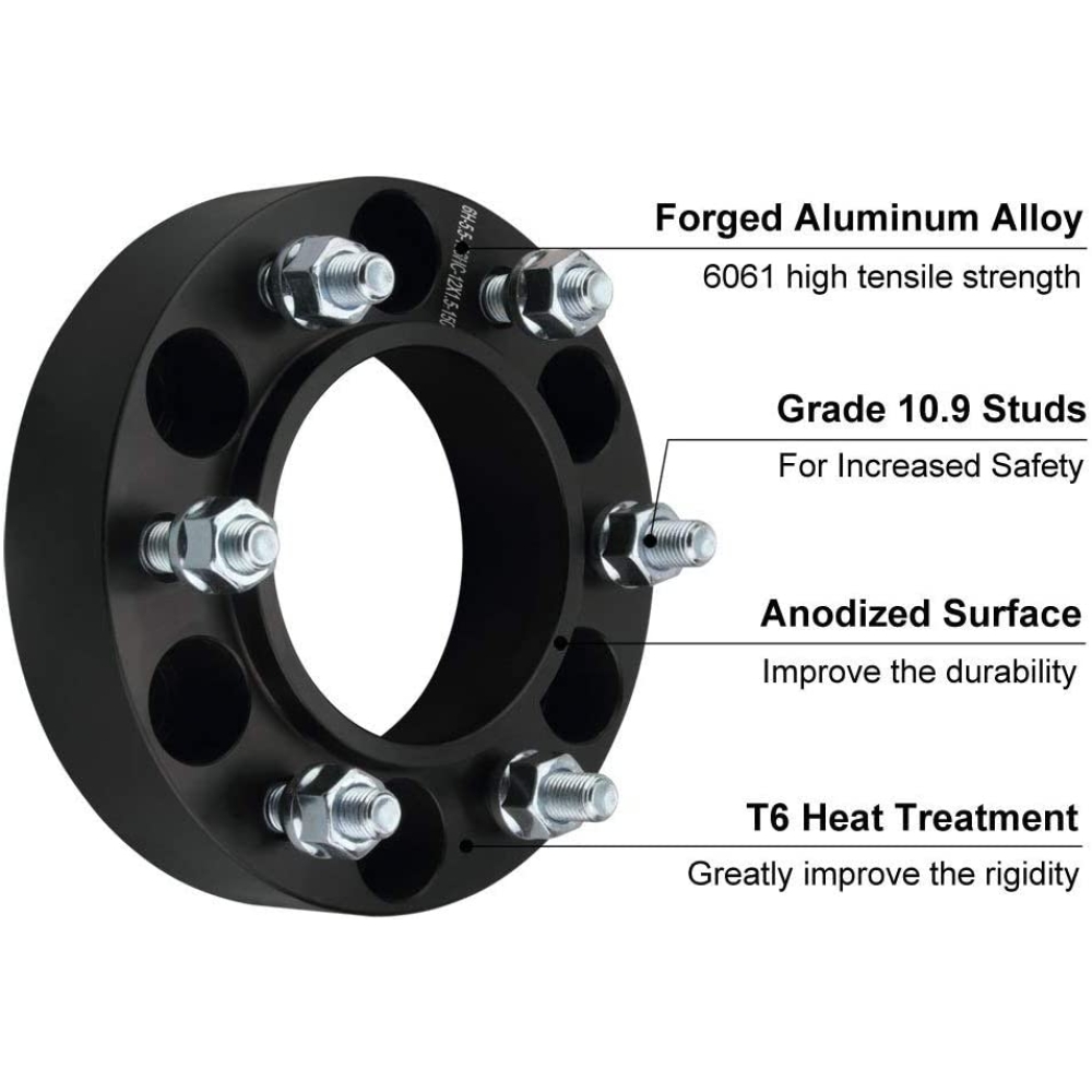 4PC Black 6x5.5 Hubcentric Wheel Spacers 1.5 Inch with 12x1.5 Studs Compatible with Toyota 6 Lug 6x139.7 for 1995-2022 Tacoma | 1986-2022 4Runner | 2007-2014 FJ Cruiser | 2000-2006 Tundra